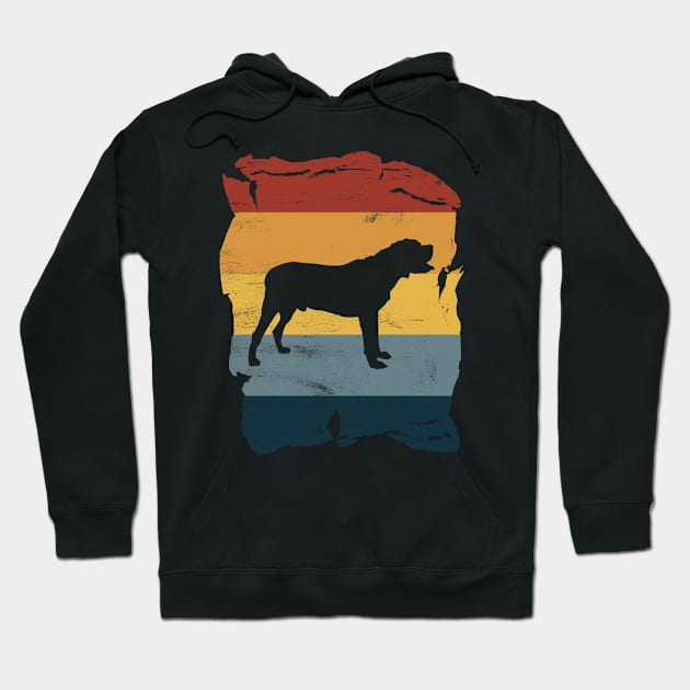 Mastiff Distressed Vintage Retro Silhouette Hoodie by DoggyStyles